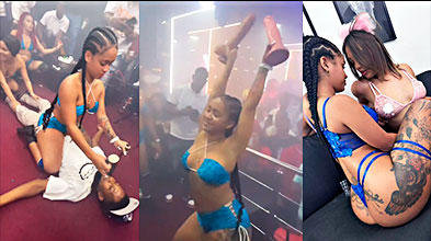 Dominicana Megane Janell Con 2 Penes De Gomas En La Discoteca
