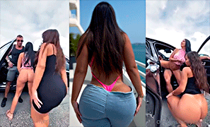 Maria Gjieli and her big-assed friend destroy the Uber in a fuck