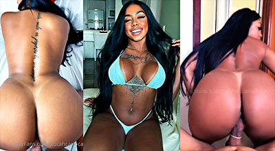 Pocahontas Carioca screaming like a pleasure slut fucking in 4