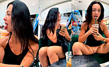 This girl is crazy, she wants to fuck in the middle of a public center