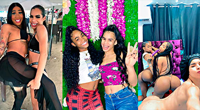 Transexual Dominicano La Shakatah Con Sus 2 Maricones En Un Tríos